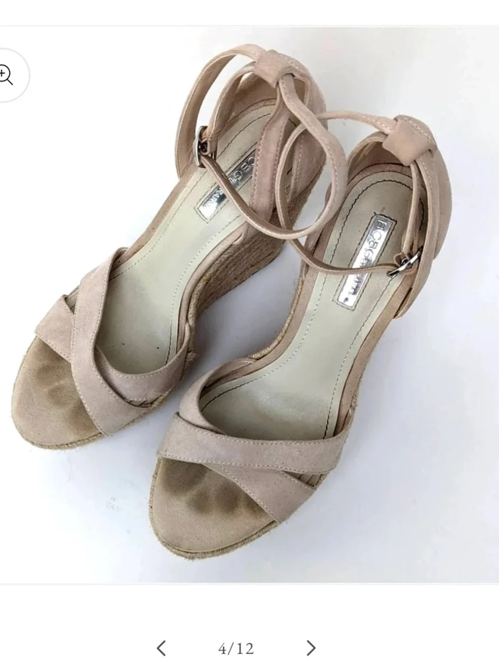 Ankle Tie Espadrille Wedge Sandals - Beige